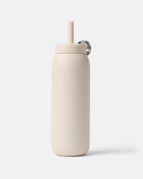 Stainless Straw Cap 24oz Almond