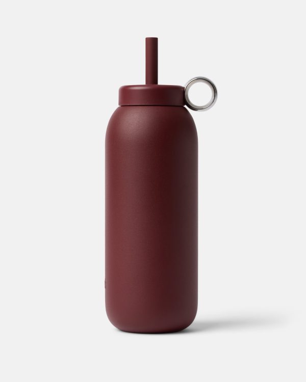 Stainless Straw Cap 32oz Black Cherry
